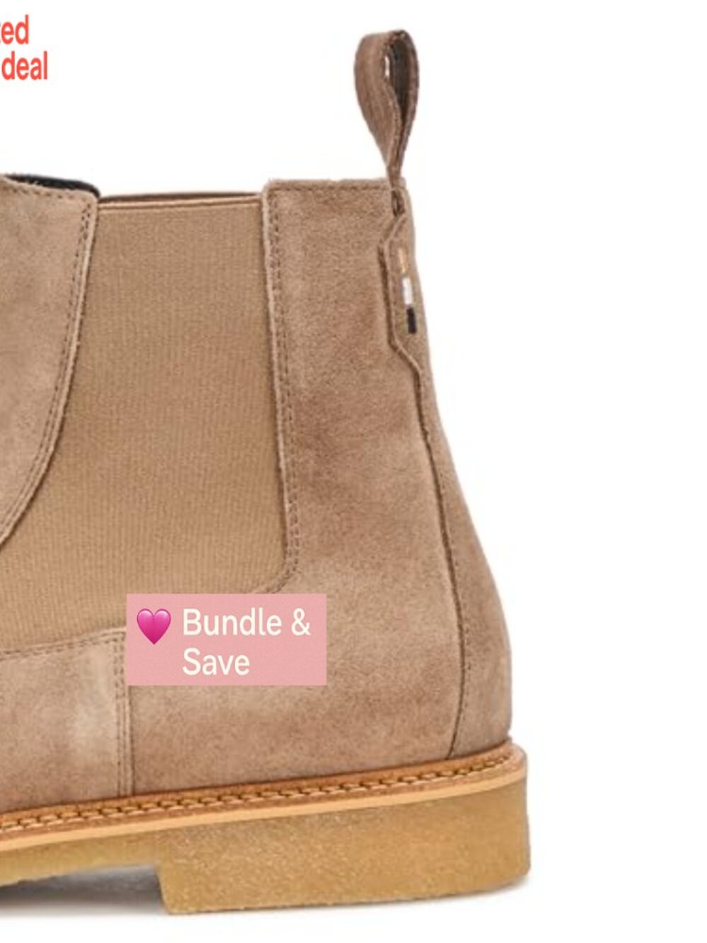 Suede Chelsea Boots with Pull-On Style, Round Toe, Flat Heel, Ankle Height - Picture 4 of 4